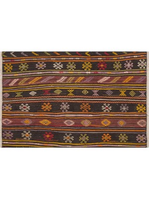 Grand Hedef Halı El Dokuma Renkl Çiçekli Vintage Kilim