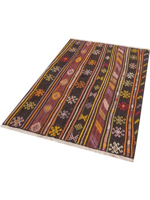 Grand Hedef Halı El Dokuma Renkl Çiçekli Vintage Kilim