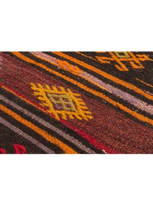 Grand Hedef Halı El Dokuma Renkl Çiçekli Vintage Kilim