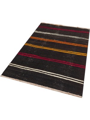 Grand Hedef Halı El Dokuma Krem Beyaz Çizgili Vintage Kilim