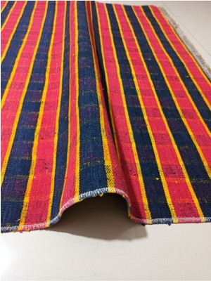 Grand Hedef Halı Kareli Desen El Dokuma Vintage Kilim