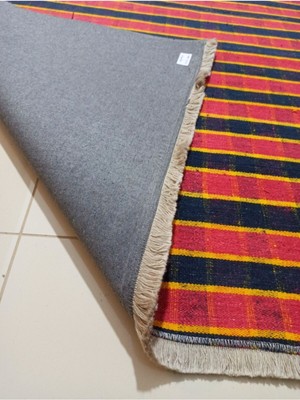 Grand Hedef Halı Kareli Desen El Dokuma Vintage Kilim