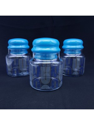 Sharp & Art Şık Desenli cam Kapaklı 3 Lü  Cam Saklama Kabı SETİ(700 ML*3=2100 Ml)