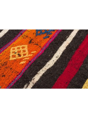 Grand Hedef Halı Anadolu El Dokuma Zigzag Desen Vintage Kilim