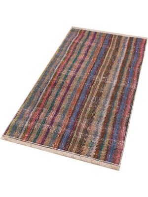 Grand Hedef Halı Naturel Rengi Çizgili El Dokuma Vintage Kilim