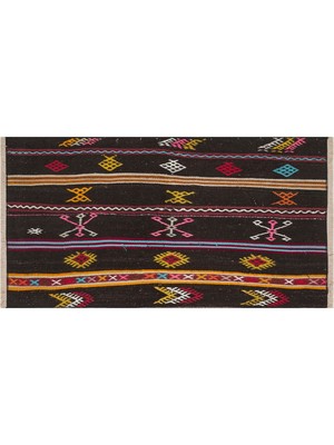 Grand Hedef Halı Sarı Rengi Çiçekli El Dokuma Vintage Kilim