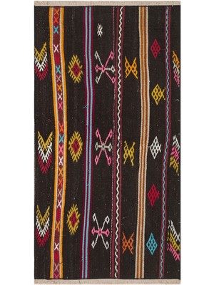 Grand Hedef Halı Sarı Rengi Çiçekli El Dokuma Vintage Kilim