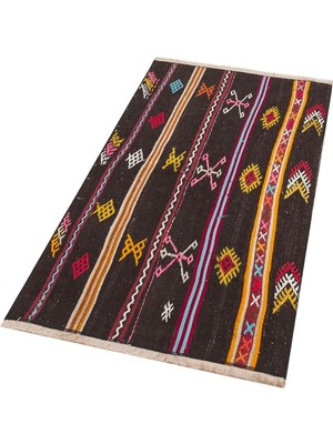 Grand Hedef Halı Sarı Rengi Çiçekli El Dokuma Vintage Kilim