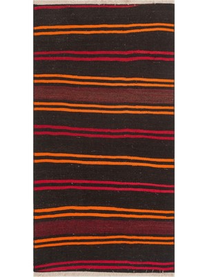 Grand Hedef Halı Gerçek El Dokuma Çizgili Desen Vintage Kilim