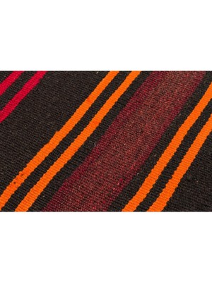 Grand Hedef Halı Gerçek El Dokuma Çizgili Desen Vintage Kilim