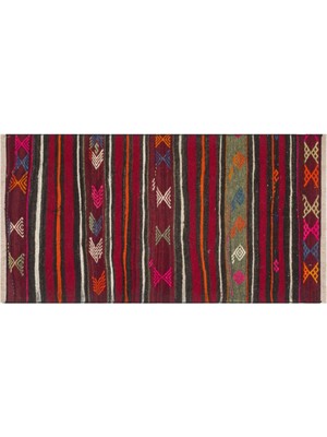 Grand Hedef Halı Anadolu El Dokuma Murdum Rengi Vintage Kilim