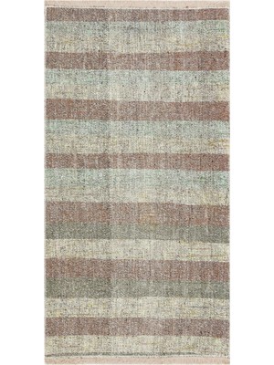 Grand Hedef Halı El Dokuma Pudra Rengi Çizgili Desen Vintage Kilim