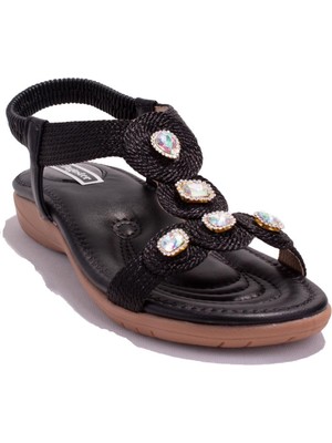 Dagoster DZA07-74136903CN Siyah Günlük Ortopedik Kadın Sandalet