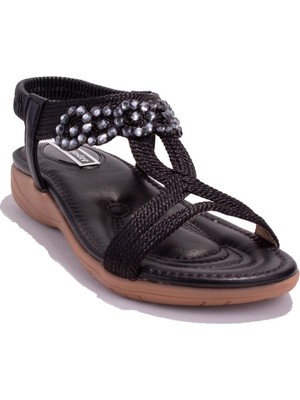 Dagoster DZA07-74172497CN Siyah Günlük Ortopedik Kadın Sandalet