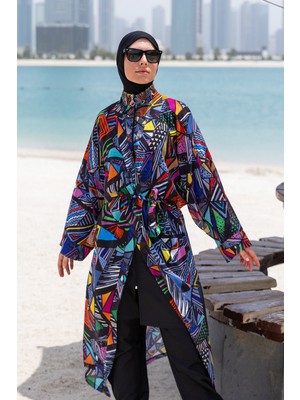 Remsa Mayo Tesettür Mayo Üzerine Tek Kaftan Kimono Pareo RP020 Alina