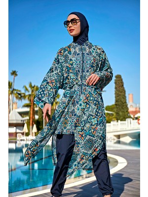 Remsa Mayo Remsa Tesettür Mayo Üzerine Tek Kaftan Kimono Pareo RP011 Iznik