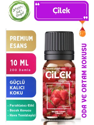 Aroma Terapi TR Aroma Terapi Çilek 10 ml Oda ve Ortam Kokusu Aromatik Uçucu Yağ Doğal Ferahlatıcı Etki