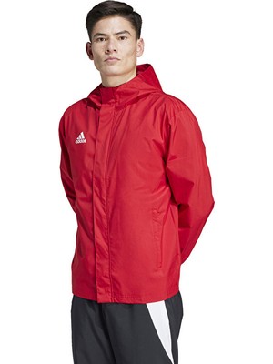 adidas Entrada 22 All Weather Erkek Kırmızı Kapüşonlu Ceket