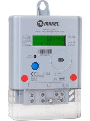 Makel Monofaze Elektronik Elektrik Sayacı 100A