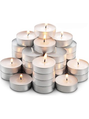 Kuzey Oyuncak Vıp Kalite 100 Adet Beyaz Tea Light Mum Beyaz Mum Yılbaşı Mumları 50 Pcs Vıp White Tea Light Candle