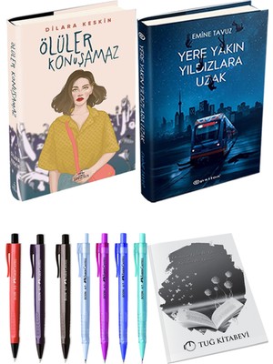 Ölüler Konuşamaz Ciltli Dilara Keskin ve Epsilon Yayınevi Yere Yakın Yıldızlara Uzak Ciltli Emine Tavuz 2li Set