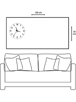 Zevahir Mobilya Dekorasyon Sevimli Parmaklar Saatli Ahşap Şase Dijital Baskı Kanvas Tablo 50 x 100 cm