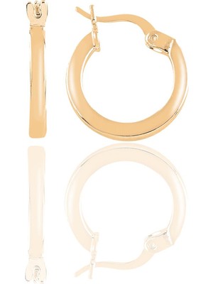Söğütlü Silver Gümüş Rose Balta Kilit 17 mm Halka Küpe SGTL11257ROSE