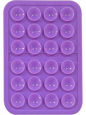 HappyCase Silikon Vakumlu Telefon Tutucu, Cep Telefonu Için Silikon Yapışkanlı, Kaymaz Vantuz Telefon Tutucu Mor