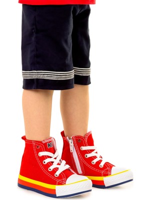 Kiko Kids Tinna Bağcıklı Erkek Bebek Boğazlı Keten Spor Ayakkabı