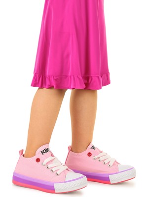 Kiko Kids Tinna Bağcıklı Kız Bebek Keten Spor Ayakkabı