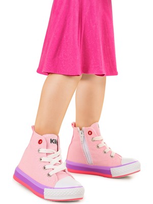 Kiko Kids Tinna Bağcıklı Kız Bebek Boğazlı Keten Spor Ayakkabı