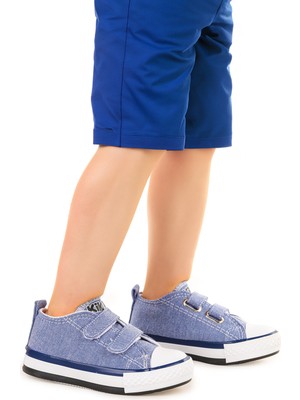 Kiko Kids Linen Cırtlı Erkek Bebek Keten Spor Ayakkabı