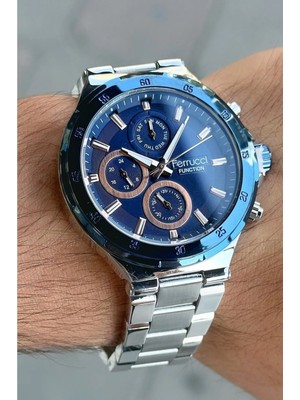 Ferrucci Full Fonksiyonlu ve Takvimli Çelik Erkek Kol Saati