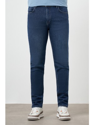 Morven  Erkek Mavi Denim 5 Cep Dynamic Fit Jean Kot Pantolon