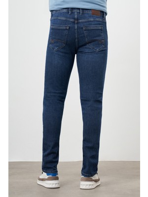 Morven  Erkek Mavi Denim 5 Cep Dynamic Fit Jean Kot Pantolon