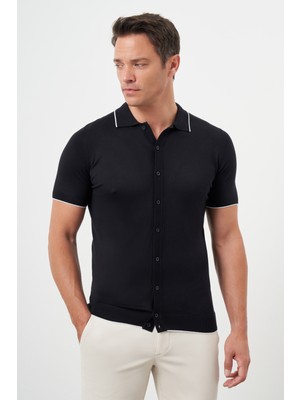 Morven  Erkek Lacivert Trend Polo Yaka Dynamic Fit T-Shirt