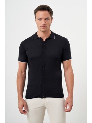 Morven  Erkek Lacivert Trend Polo Yaka Dynamic Fit T-Shirt