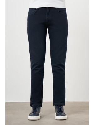 Morven  Erkek Lacivert Denim 5 Cep Dynamic Fit Jean Kot Pantolon