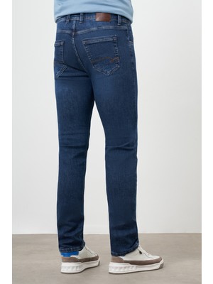 Morven  Erkek Mavi Denim 5 Cep Dynamic Fit Jean Kot Pantolon