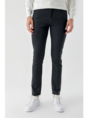 Morven  Erkek Siyah Mevsimlik Pamuk 5 Cep Slim Fit Jean Pantolon