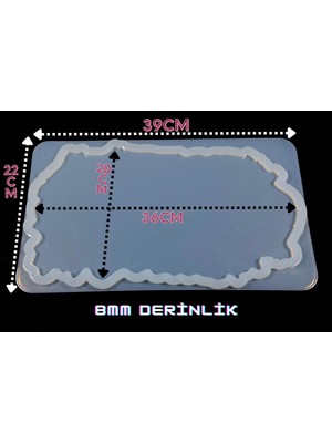 Epoksi Silikon Kalıp / Dikdörtgen Geode Tepsi Kalıbı