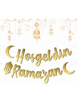 Parti Dükkanım Hoş Geldin Ramazan Kaligrafi Banner 210 cm