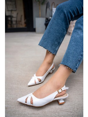 Laminta Kendal Beyaz Kadın Topuklu Ayakkabı
