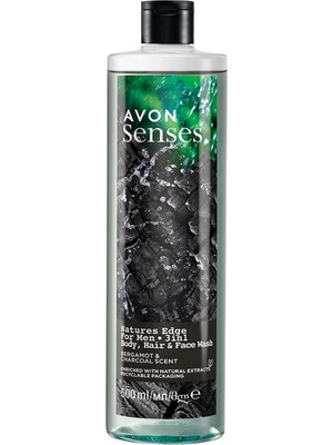 Avon Senses Natures Edge Erkekler Için Saç Vücut ve Yüz Yıkama 500 Ml.