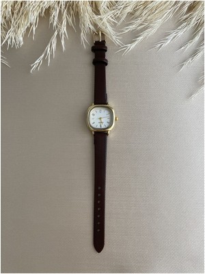 Quartz Retro Minimal Vintage Deri Kordon Kadın Kol Saati