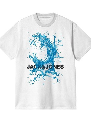 Jack & Jones Jcosplash Ocean  Tee Ss Crew Neck Fst 12259914 Beyaz