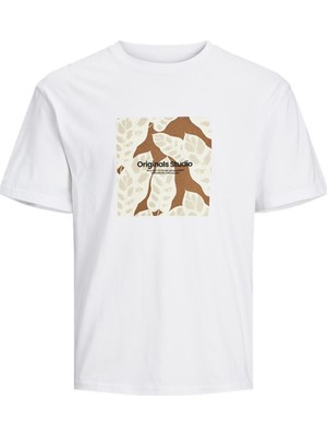 Jack & Jones Jorsequoıa Tee Ss Crew Neck Ln 12256717 Beyaz