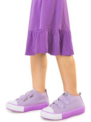 Kiko Kids Linen Cırtlı Kız Bebek Keten Spor Ayakkabı