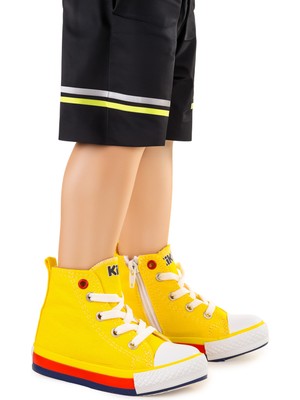 Kiko Kids Tinna Bağcıklı Erkek Bebek Boğazlı Keten Spor Ayakkabı