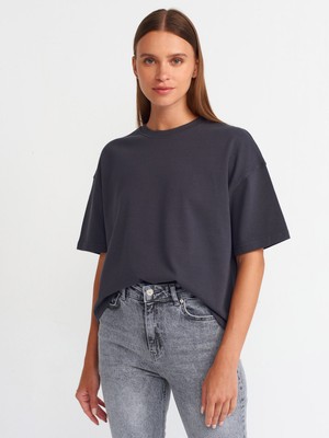 Dilvin 31017 Kısa Kollu Pamuklu T-Shirt-Antrasit